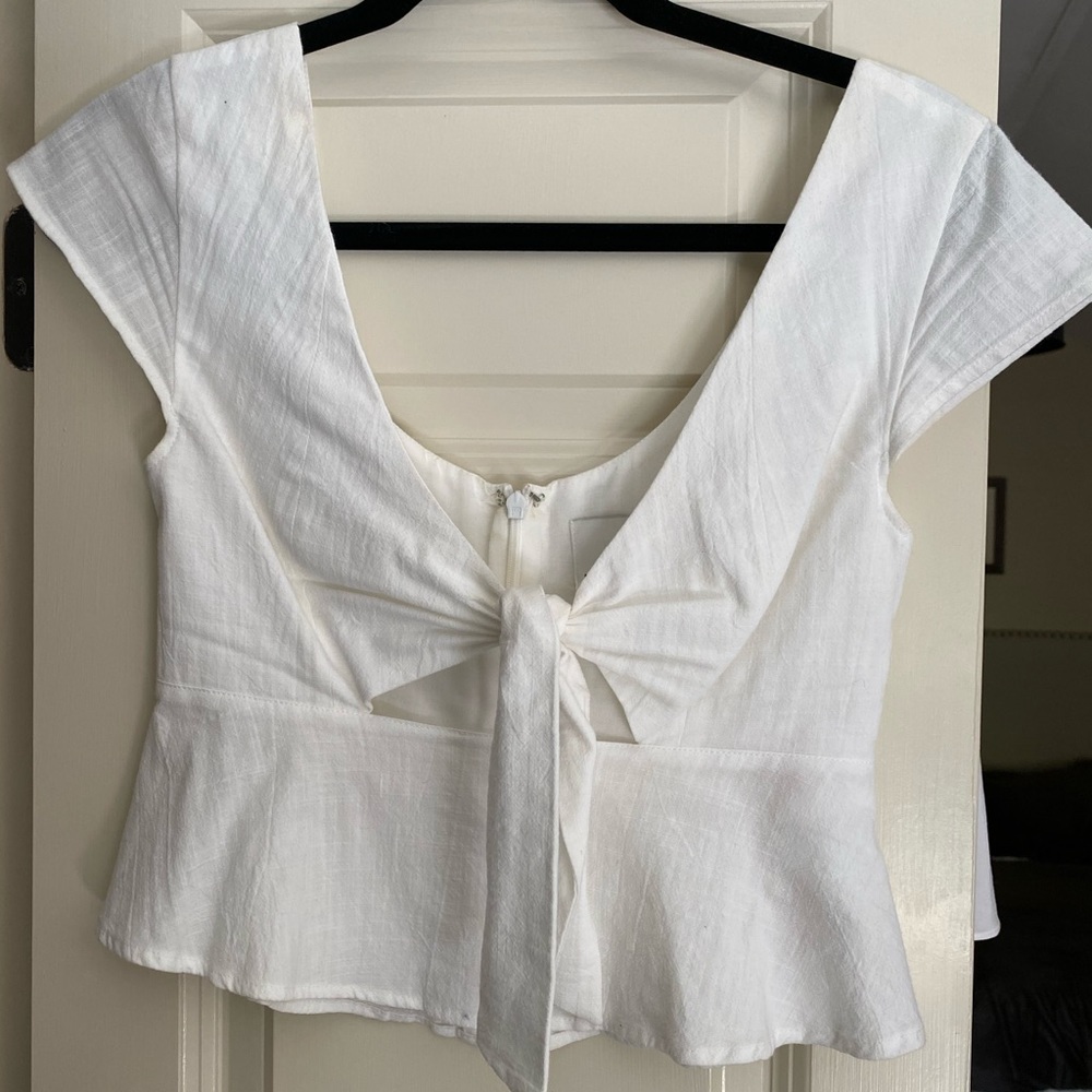 Mink pink front tie top